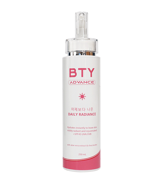 BTY Advance Daily Radiance SPF45, 250mL Daily Glow Protection
