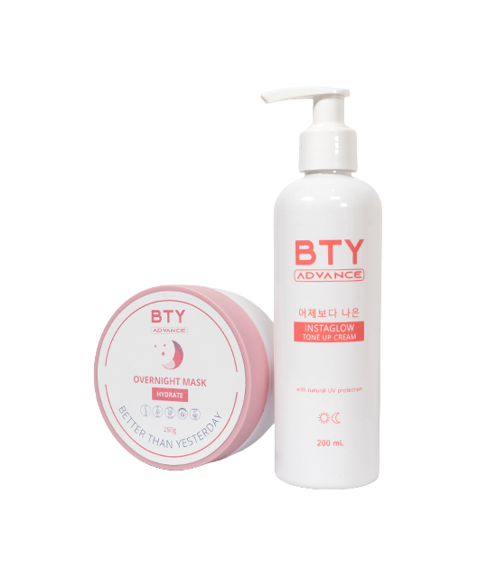 BTY Advance Instaglow Tone Up Cream and Overnight Mask
